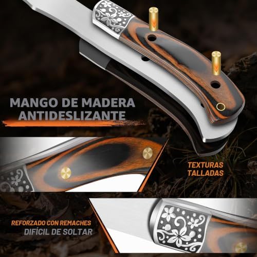 Hacha Full Tang Acero Carbono Diseño Llamas