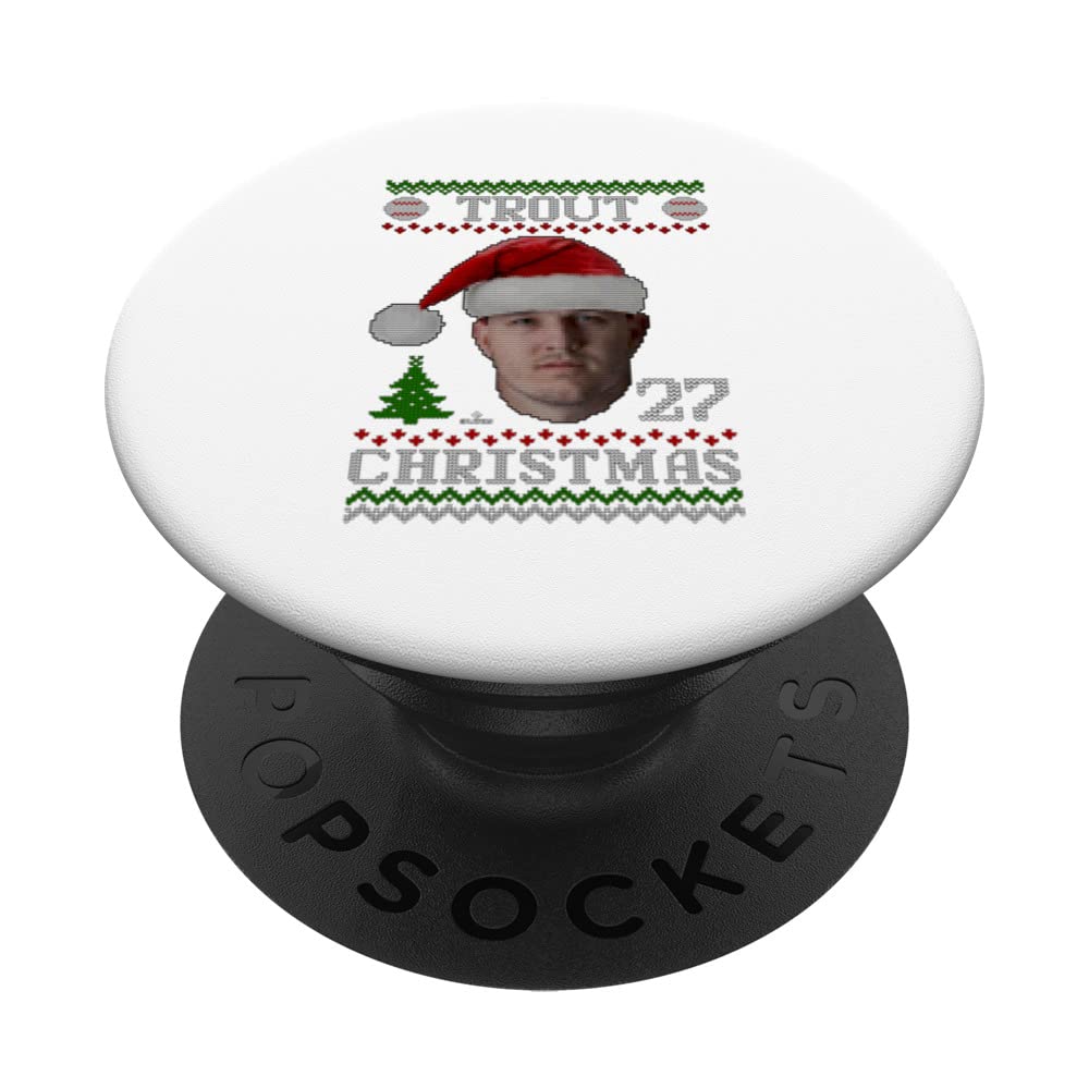 Mike Trout Los Angeles Baseball Christmas Sweater MLBPA PopSockets Swappable PopGrip