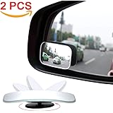 AmFor Blind Spot Mirror, HD Glass Convex Lens Frameless Adjustable Blind Spot Mirror for All Universal Vehicles Car Stick-on 