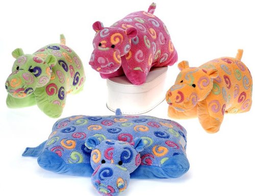 Hippo Plush Pillow Pet Orange With Color Swirls By Fiesta Buy