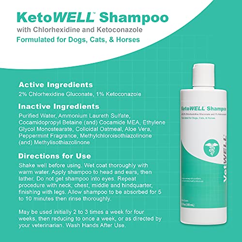 VetWELL Ketoconazole Chlorhexidine Shampoo for Dogs & Cats Medicated