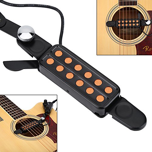 Bnineteenteam 12 Sound Hole Magnetic Pickup Transducer with Volume Tone Tuner Kit for Guitar, Ukulele, Violin