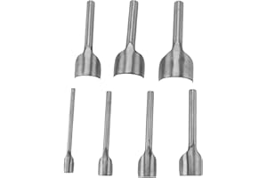 7PCS Half Round Punch Set, Leather Craft Hole Cutter for Wallet Belt Watchband, with Semicircle Diameter Mark on Handle