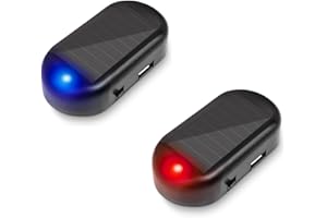 KAGOR Car Alarm Light Car Solar Power Simulated Dummy Alarm Warning Anti-Theft LED Flashing Security Light with New USB Port, Red&Blue