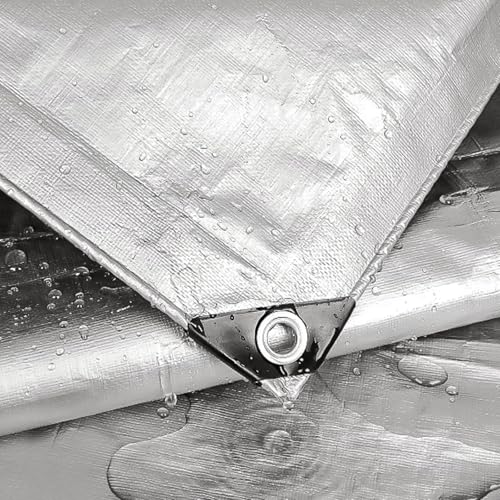 Waterproof and Heavy Duty Outdoor Polyethylene Tarpaulin 160 g/m² Frost and UV Resistant for Garden, Arbor, Camping, Furniture, Shed