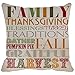 Pillow Case Family Thanksgiving Blessings Turkey Traditions Gather Pumpkin Pai Fall Grateful Harvest Printable Home Decor Linkwell Throw Pillowcase Pillow Cover 18 x  18 Inches