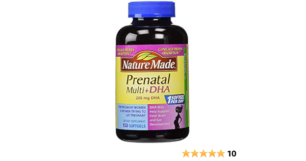 Amazon Com Nature Made Prenatal Multi Dha 200mg 150 Softgels Pack Of 2 Nature 4hsr Health Personal Care