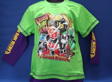 Amazon 仮面ライダーウィザード レイヤードｔシャツ ライムグリーン
