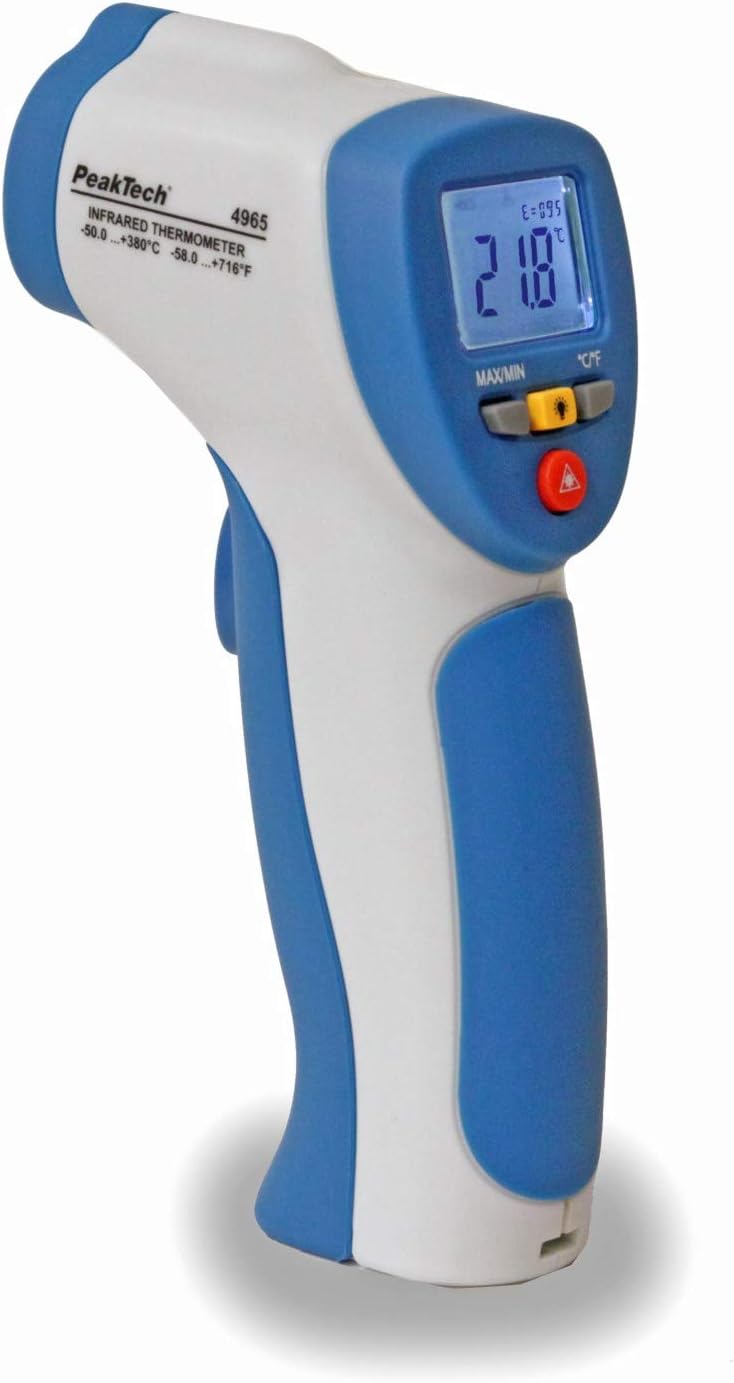 PeakTech P 4965 Digital IR Temperature Thermometer ~ -50 +380°C ~ 12:1, Blue - Image 3
