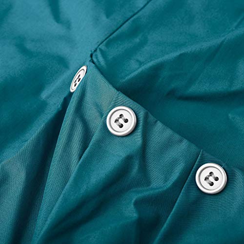 CCatyam Plus Size Dress for Women, T-Shirt Tops Short Sleeve Solid Ruffled Pockets Casual Loose Fashion Green