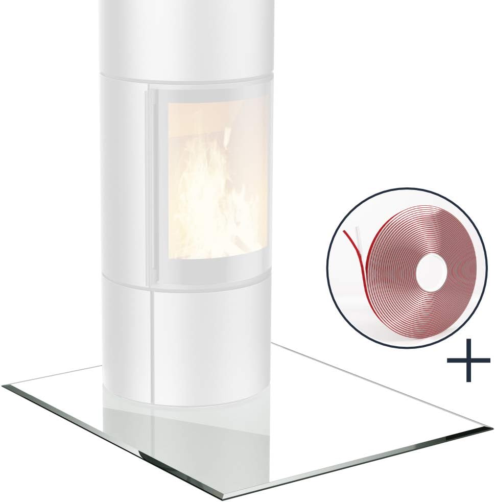 Funkenschutzplatte Für Kamin 100x100cm - Hitzeschutz Aus Hartglas Mit Meeres-Motiv