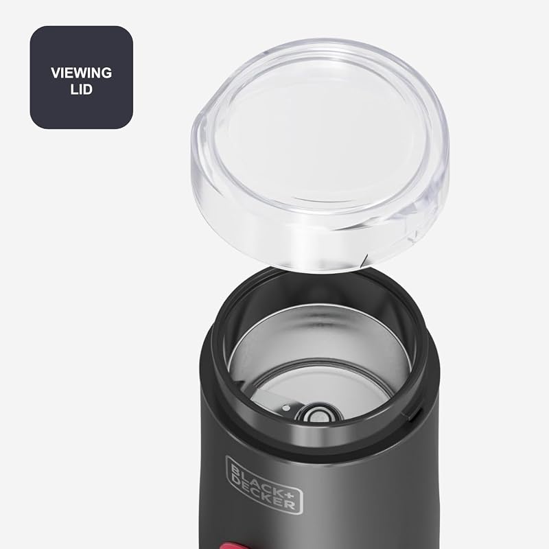 - Molino Eléctrico 150W | Cuchillas de Acero Inoxidable | Capacidad 50g | Sistema de Bloqueo | Recogecables | Pies Antideslizantes | Compacto y Elegante | Ideal para Café y Especias, Rojo