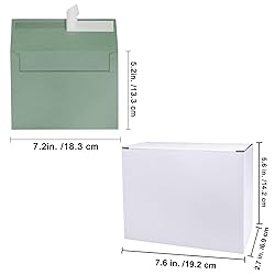 Winlyn 100 Pcs Sage Green A7 Invitation Envelopes 5