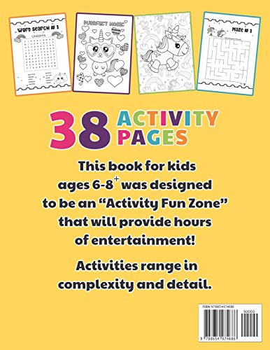 Cute Unicorn Activity Book For Kids: Coloring, Word Search, Mazes, Sudoku & More!