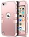 ULAK iPod Touch 7 Case, 3 in 1 Hard PC Case with Shockproof Silicone Interior Heavy Duty High Impact Dual Layer Protective Case for Apple iPod Touch 7th/6th/5th Generation (Pink)