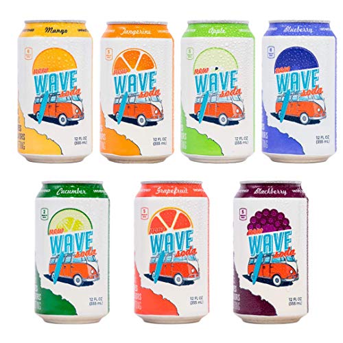 New Wave Natural Sparkling Soda Water Sweetened with Real Fruit Juice