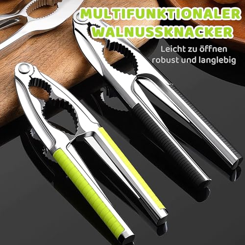 Nutcracker,Zinc Alloy Nutcracker Casca Nuts with Non-Slip Grip Nutcracker Multifunctional Nuts Opener for Seafood Shell Lobster Crab Hazelnut
