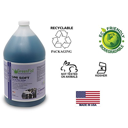 Unisoft Kitchen Commercial Hand Dish Detergent Pot & Pan Soap Liquid [Concentrated]Light or Heavy Use, 1 Gallon - Thumbnail 3