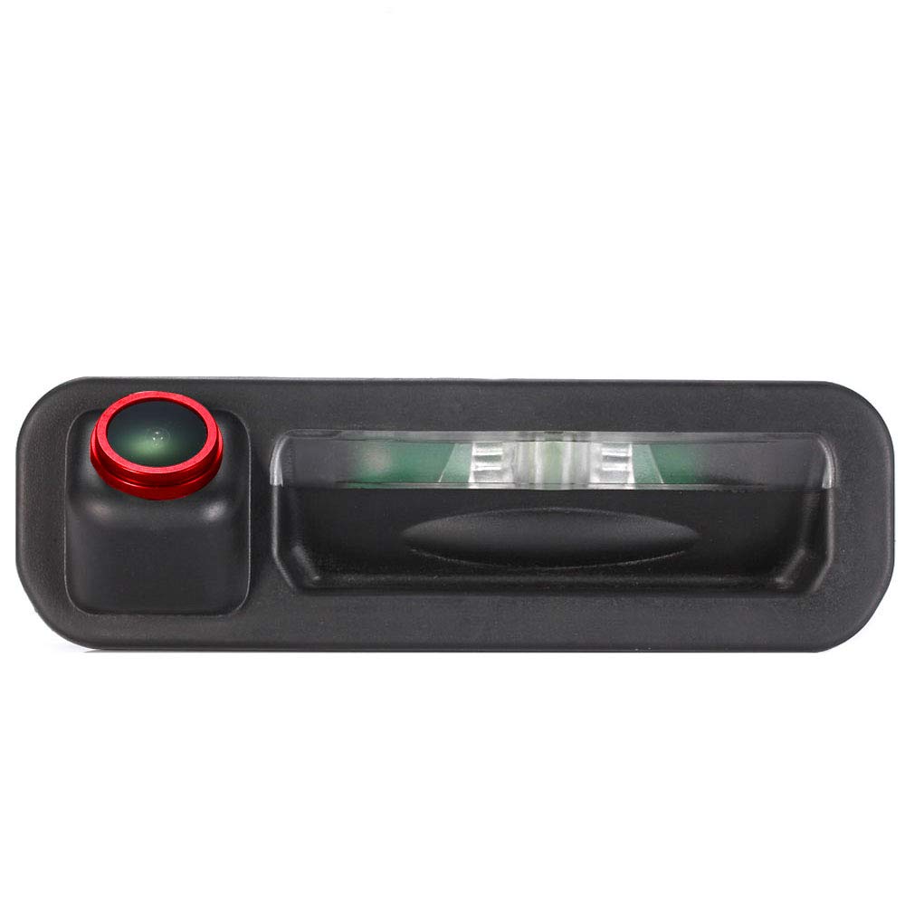 【Cool Red】 1280 * 720 pixels 1000TV lines 18mm Lens Car Trunk Handle Reversing Camera, Waterproof Night Vision, for Range Rover/Freelander/Ford Mondeo CHIA-X 2/Ford Focus hatchback