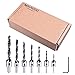 NOUVCOO 7PCS Carbon Steel Countersink Drill Bit Set,Carpentry Reamer Woodworking Chamfer End Milling Diameter 3mm-10mm NC07