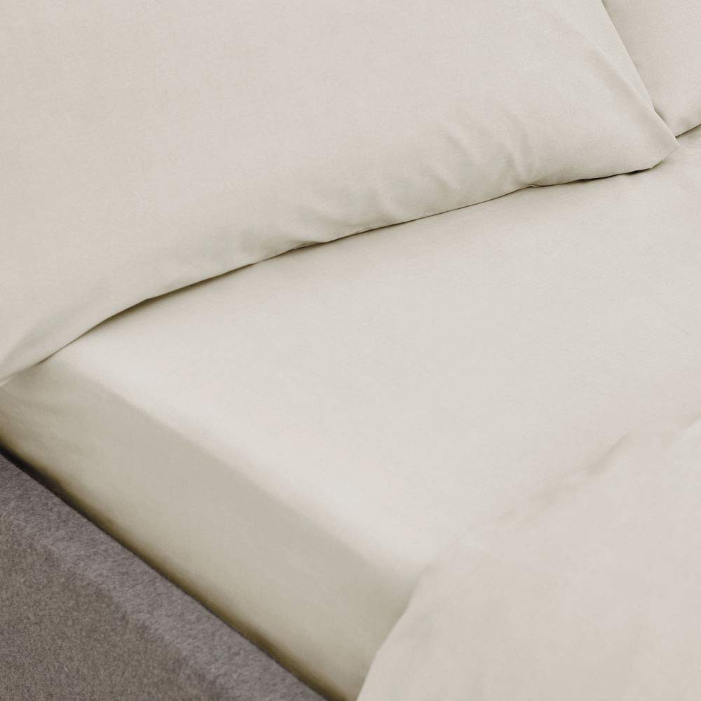 Bianca 200 Thread Count Organic Cotton Single Fitted Sheet Natural, 55138