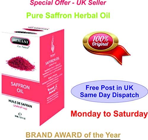 Saffron Oil 100% Pure 30ml Natural Herbal Saffron Oil by Hemani Products 1x Pack