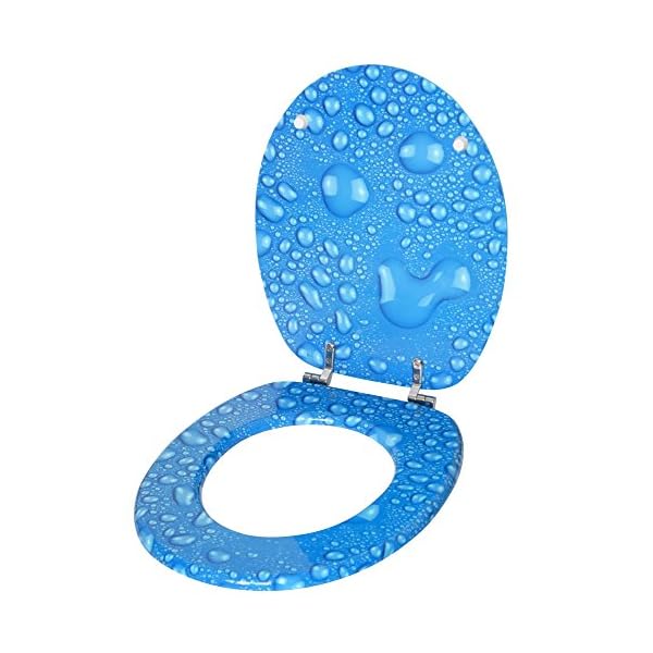 Klodeckel Wassertropfen blau mit Regentropfen geöffnet Klodeckel Wassertropfen blau mit Regentropfen geöffnet