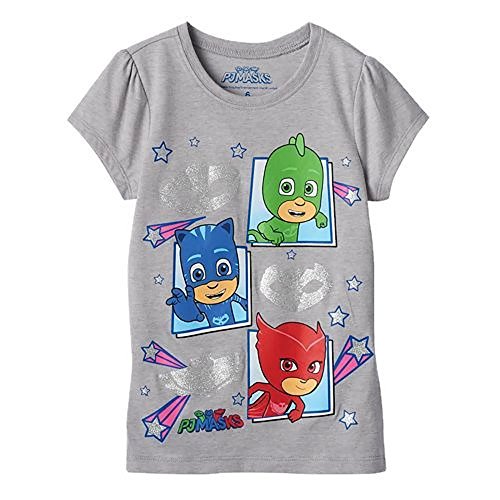 Buy PJ s TShirt Glitter Owlette, Gekko and Catboy Tee Girls 5 Grey