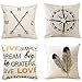 Unves Throw Pillow Covers, 18x18 Set of 4 Decorative Pillows Cotton Linen Sofa Couch Pillow Covers Bedroom Living Room Toss Pillows Throw Pillow Sets