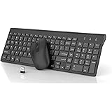 RaceGT Wireless Keyboard Mouse Combo, Energy Saving Silent Ultra - Thin Full Sized Wireless Keyboard Mouse 3 Level DPI Adjust
