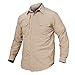 TACVASEN Men's Basic Lightweight Military Tactical Long Sleeve Quick Dry Shirt Khaki for Travel,US M+/Tag XL