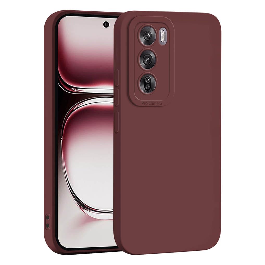 SEAHAI Case for OPPO Reno 12 Pro 5G, Ultra Thin Premium Soft Silicone Phone Cover with Thickened Camera Protection Design, Shockproof TPU Bumper Fashion Case Cover - Wine Red