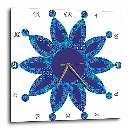 Moroccan Wall Clock - Blue Moroccan Flower Wall Clock