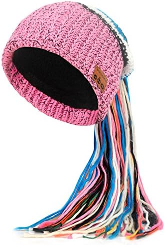Bluetooth Beanie Hat with Headphone, Pococina Knit Cap Built in Mic and Wireless Headset for Man and Women (W pink)