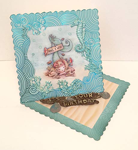 Mermaids Paper Craft Pads, Card Making Kit, Makes 80 Card Toppers, Works with Dies
