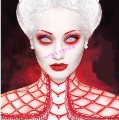 title=Lenti a Contatto Fantasy Cosplay pazzesco Lens- Bianca Zombie /bianco Mesh (1