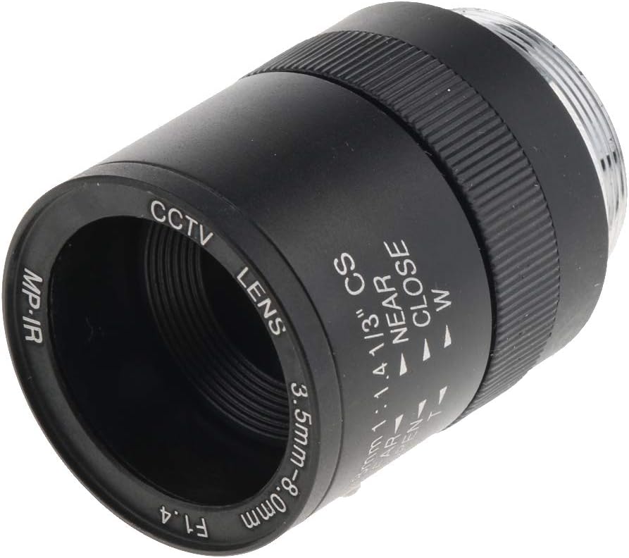 3.5mm-8mm F1.4 3MP(Megapixels) Varifocal CCTV Secure Camera Lens CS Mount Manual IRIS Zoom Lenses FOV 78-39 Degree