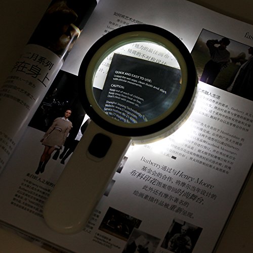 image for MSLAN Handheld Lighted Magnifier for Reading,Extra Large 20X Magnifyin