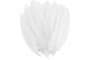 HaiMay 300 Pieces White Feathers for Craft Wedding Home Party Decorations, 6-8 Inches Goose Feathers White Craft Feathers