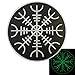 Aegishjalmr Viking Helm of Awe Terror Protection Morale PVC Rubber Hook Patch (Black White Glow Dark)