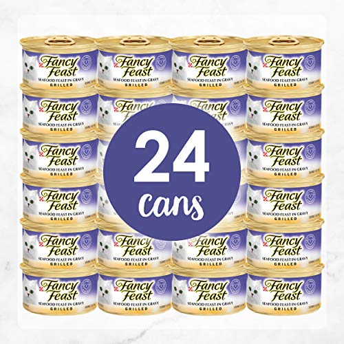 Purina Fancy Feast Gravy Wet Cat Food, Grilled Seafood Feast in Gravy - (24) 3 oz. Cans - //medicalbooks.filipinodoctors.org
