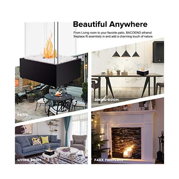 BRIAN & DANY Ventless Cube XL Tabletop Fireplace Somkeless Clean Indoor Outdoor Fire Pit