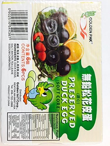 Golden Pak Preserved Soft Core Duck Egg, 6 pcs