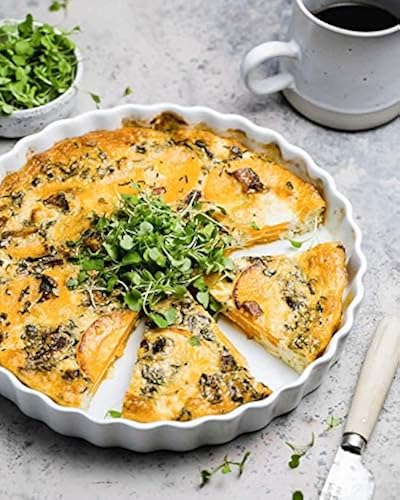 DELLING inch Quiche Tart Pans -Ceramic Fluted Tart Pans