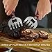 AIYUE Meat Shredding Claws Stainless Steel Pulled Pork Shredder Meat Claws for BBQ Shredding Pulling Handing Lifting & Serving Pork Turkey Chicken with Long Wood Handle (2 PCS,BPA Free)