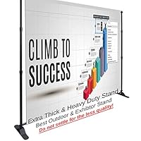 10ft x 8ft Trade Shows, Exhibitions, Conferences Exhibitor Booth Backdrop Stand / Adjustable Graphic Telescopic Step & Repeat Logo Wall Adjustable Backdrop Banner Stand w/ Carrying Bag