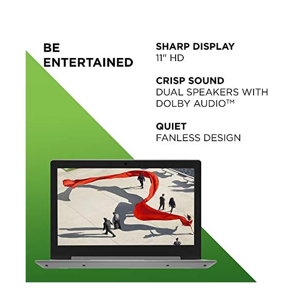 Lenovo IdeaPad 1i 11.6'' Laptop - Intel Celeron N4020 Processor, 4GB RAM, 64GB Storage, Windows 10S, Ice Blue + Office…