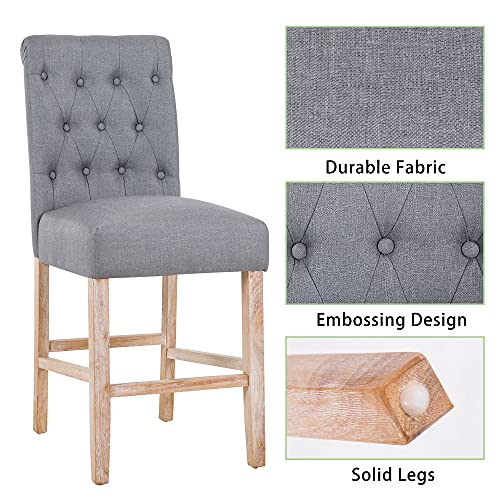 DAGONHIL 24 Inches Counter Height Chairs Set of 2 Upholstered Counter
