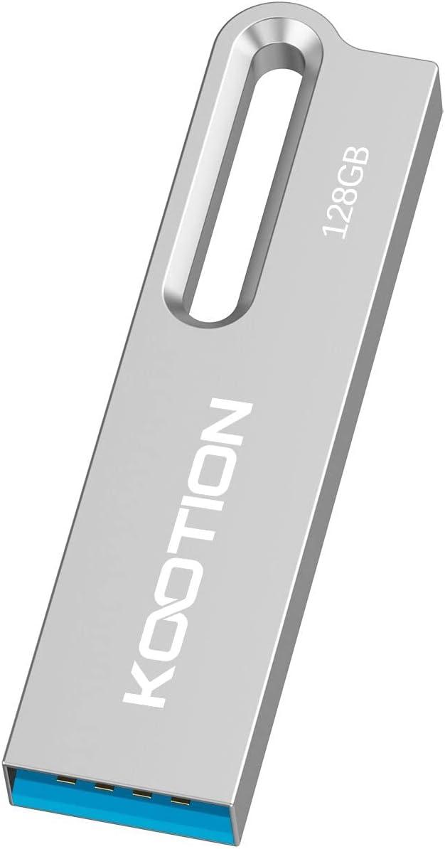 KOOTION 128GB USB 3.0 Metal Waterproof Flash Drive with Keychain
