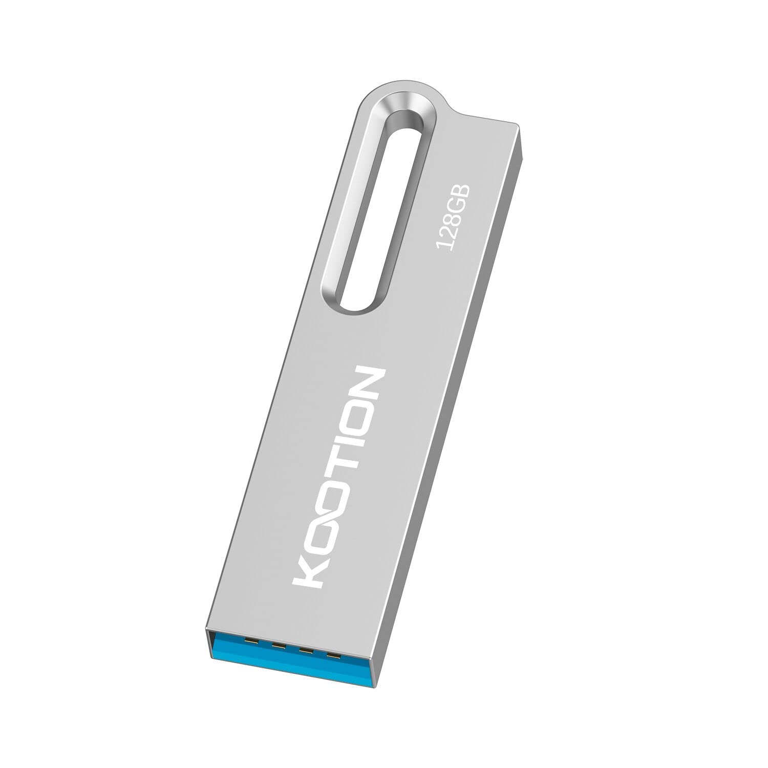 KOOTION 128 GB Flash Drive Metal Waterproof USB Drive USB 3.0 Ultra High Speed Memory Stick with Keychain, Portable Thumb Drive for PC/Tablets/Mac/Laptop(128 GB 3.0, Silver) — image 1